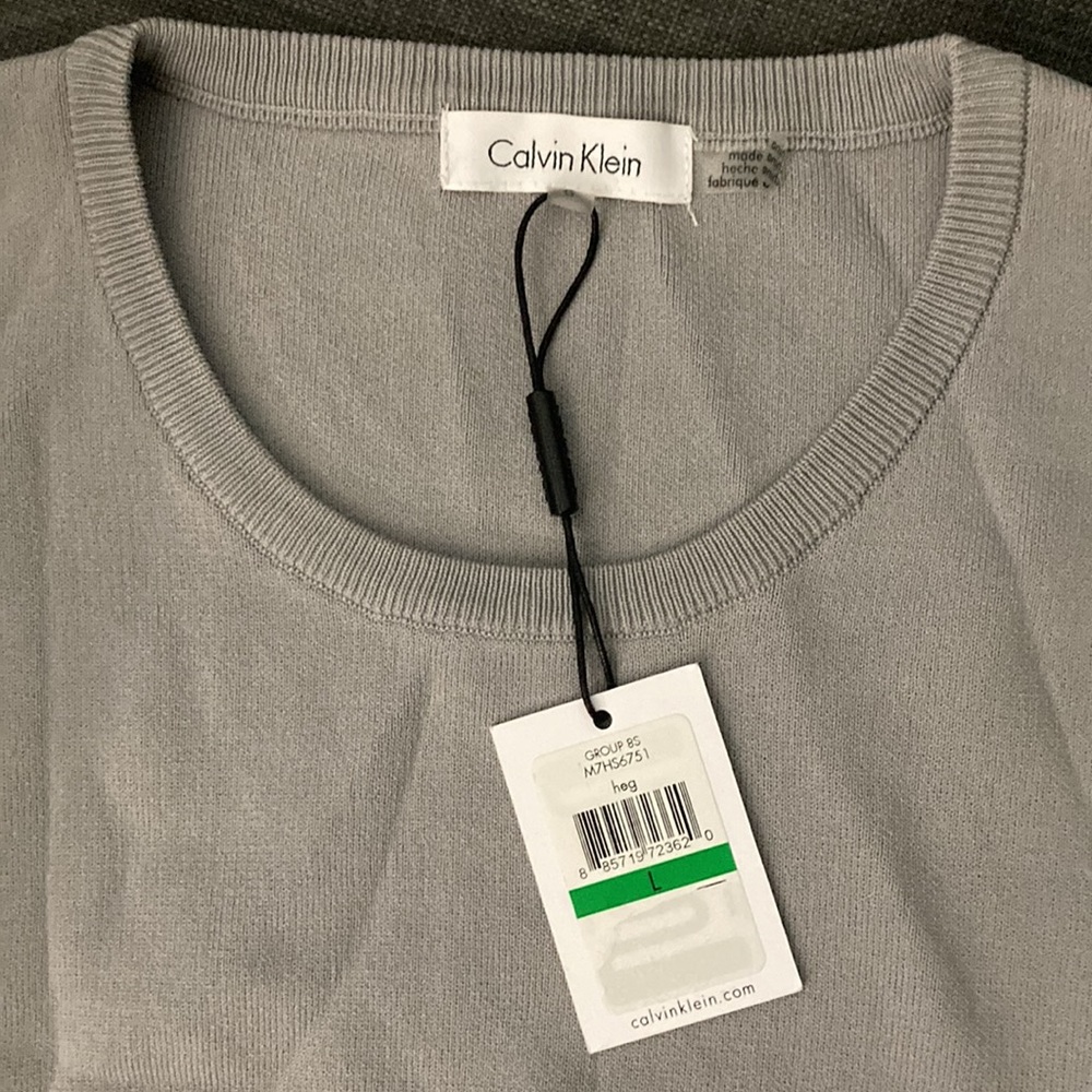 Long tunic style crew neck sweater CK